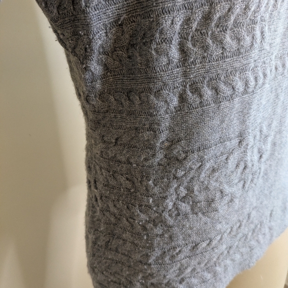 lafayette 148 new york 100% Cashmere Gray Turtleneck Knit Sweater Medium * Read - Picture 3 of 13